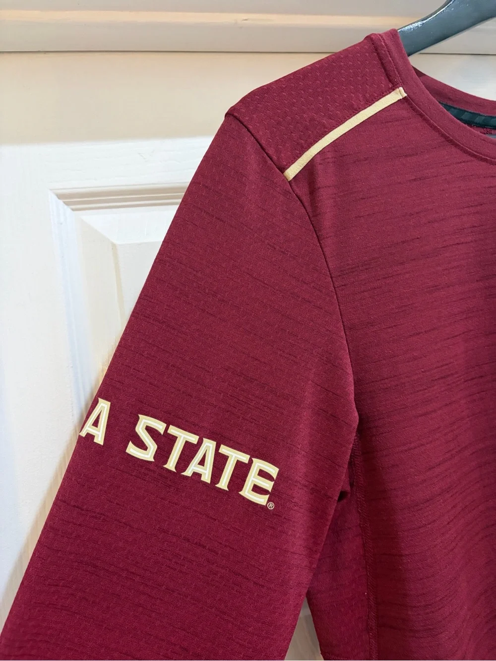 Nike Maroon and Gold Long Sleeve Performance Top